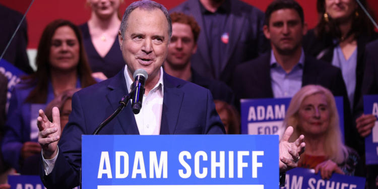 Watch: Protesters Completely Take Over Adam Schiff’s Victory Speech as He Flounders On Stage