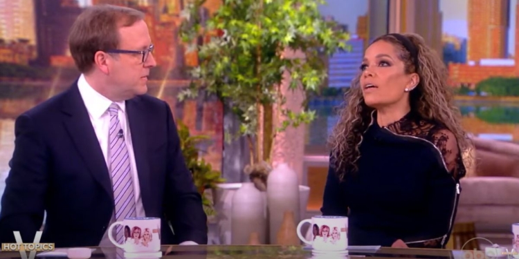 Co-host Sunny Hostin, right, said she wore funeral clothes to "The View."