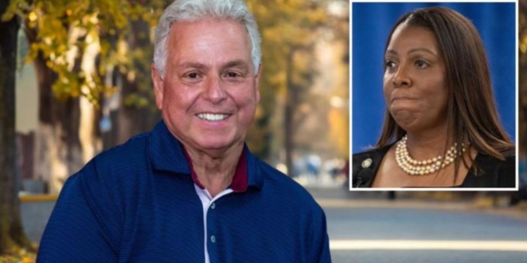 Private security executive and New York Senate candidate Mike Sapraicone, left, and New York Attorney General Letitia James.