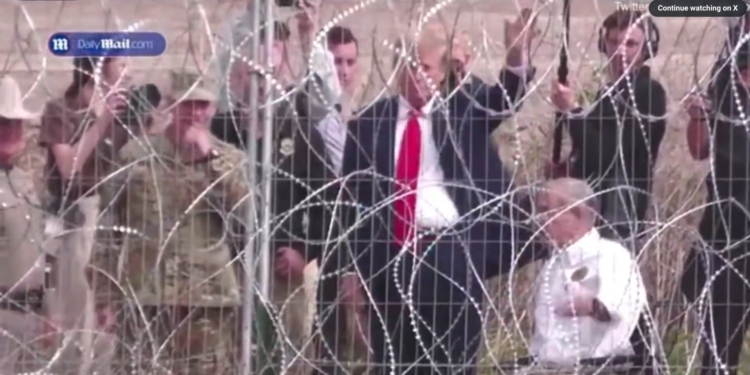 Trump Waves at Migrants Across the Border in Mexico: ‘They Like Trump’