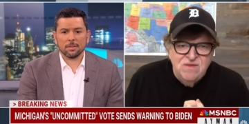 MSNBC's Ayman Mohyeldin interviews filmmaker Michael Moore on Saturday's episode of "Ayman."