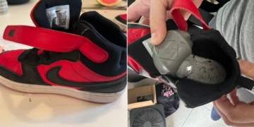 The mystery deepened when a mom discovered the tracking device inside her son's shoe.