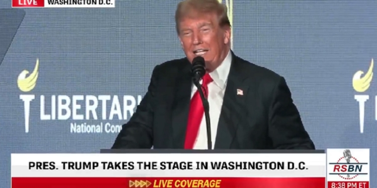 Former President Donald Trump defied the boos from a crows at the Libertarian National Convention on Saturday in Washington.