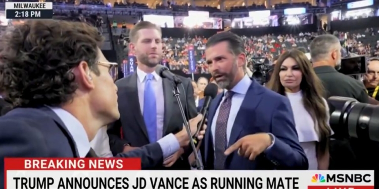 Donald Trump Jr Tells MSNBC Reporter To ‘Get Out Of Here’ In RNC Floor Dust Up