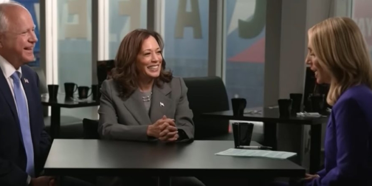 CNN Puts Live Banner On Pre-Recorded Harris-Walz Interview